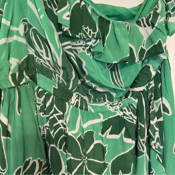 NWOT Farm Río Anthropologie Printed One-Shoulder Ruffle Dress - Women’s Size LG - Picture 8 of 8